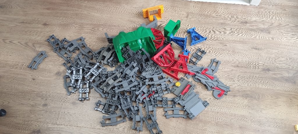 Duplo trein set, met 3 locomotieven, Ophalen, Gebruikt, Duplo, Inclusief accessoires