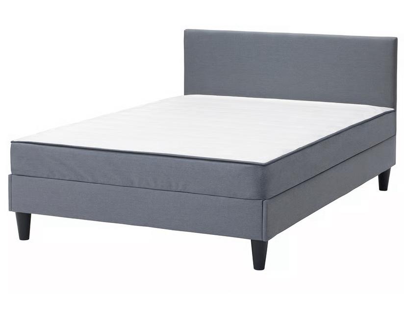 Boxspring, stevig/Vissle grijs, 160x200 cm, Huis en Inrichting, Slaapkamer | Boxsprings, Ophalen, 140 cm, 200 cm, Grijs