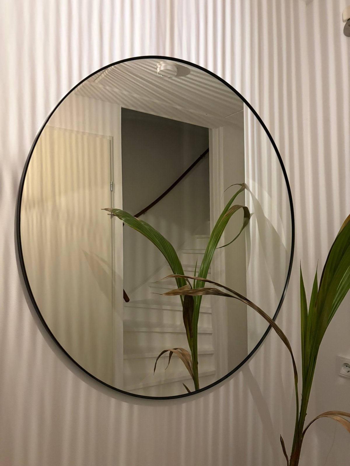 Ikea Lindbyn spiegel zwart 110 cm, Ophalen, Zo goed als nieuw, Rond