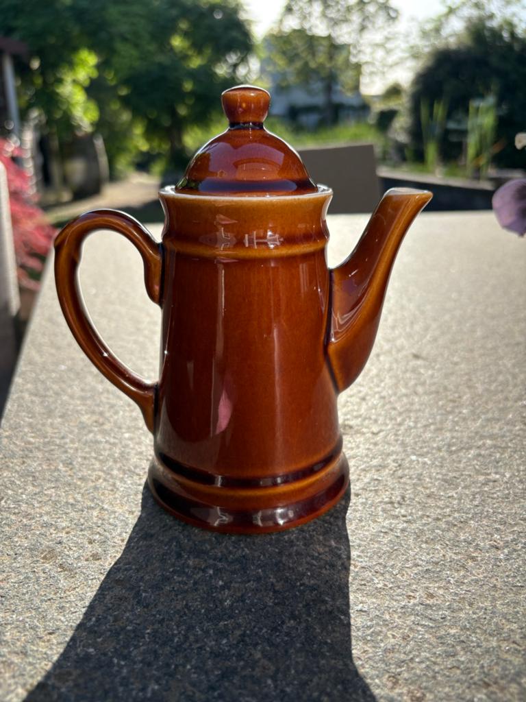 Vintage Bruine Keramische Koffiepot - 0.35L, Antiek en Kunst, Antiek | Keramiek en Aardewerk, Ophalen of Verzenden