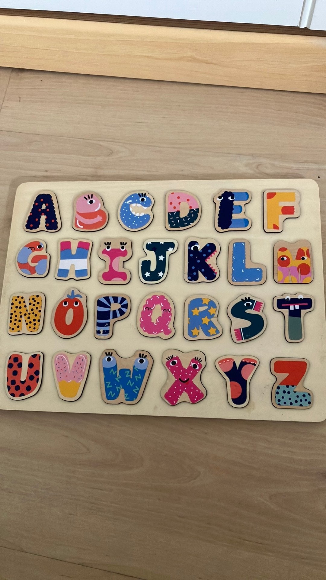 Houten ABC puzzel, Ophalen of Verzenden, 10 tot 50 stukjes, Zo goed als nieuw