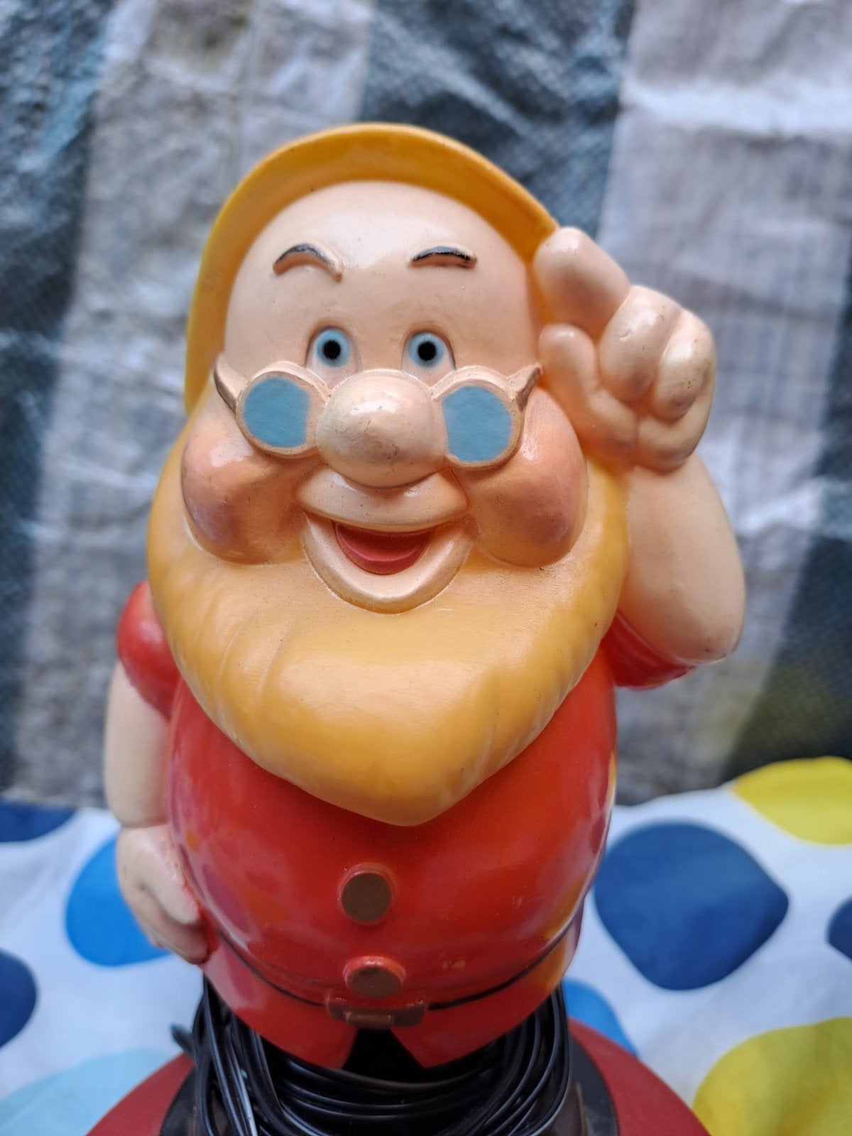 Vintage Disney Doc Sneeuwwitje en de Zeven Dwergen lamp, Ophalen of Verzenden, Sneeuwwitje of Doornroosje, Gebruikt, Beeldje of Figuurtje