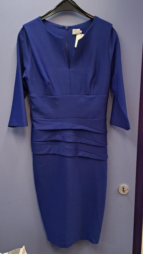Diva Catwalk kobalt blauwe koker jurk met ribbels mt S 48466, Kleding | Dames, Jurken, Blauw, ., Ophalen of Verzenden, Knielengte