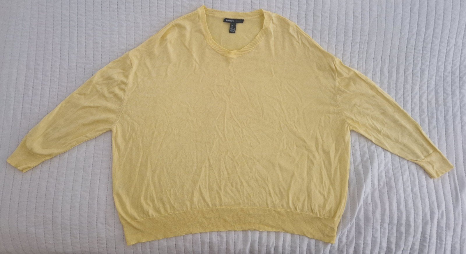 Mango oversized trui maat m geel vlindermouwen truien, Maat 38/40 (M), Mango, Verzenden, Geel