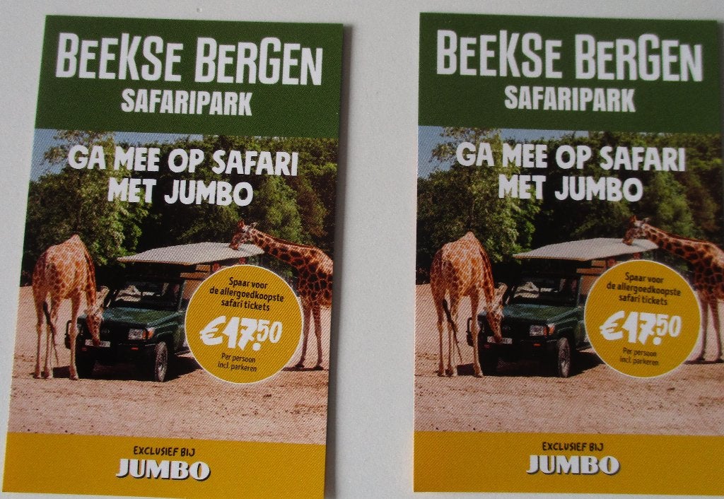 Kortingsvouchers Beekse Bergen (EXTRA: SPECIALE AANBIEDING), Verzamelen, Supermarktacties, Jumbo, Verzenden