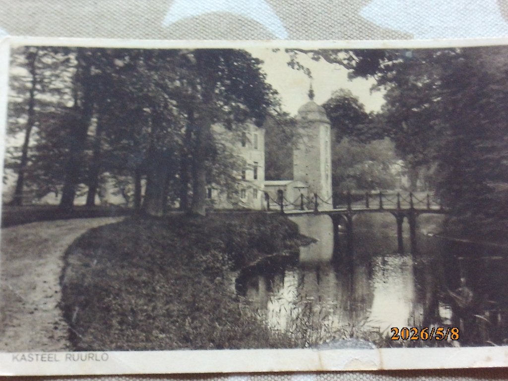 Ruurlo Kasteel zijaanzicht 1931 brug gracht bomen pad oud ex, Verzamelen, Ansichtkaarten | Nederland, Ophalen of Verzenden, 1920 tot 1940