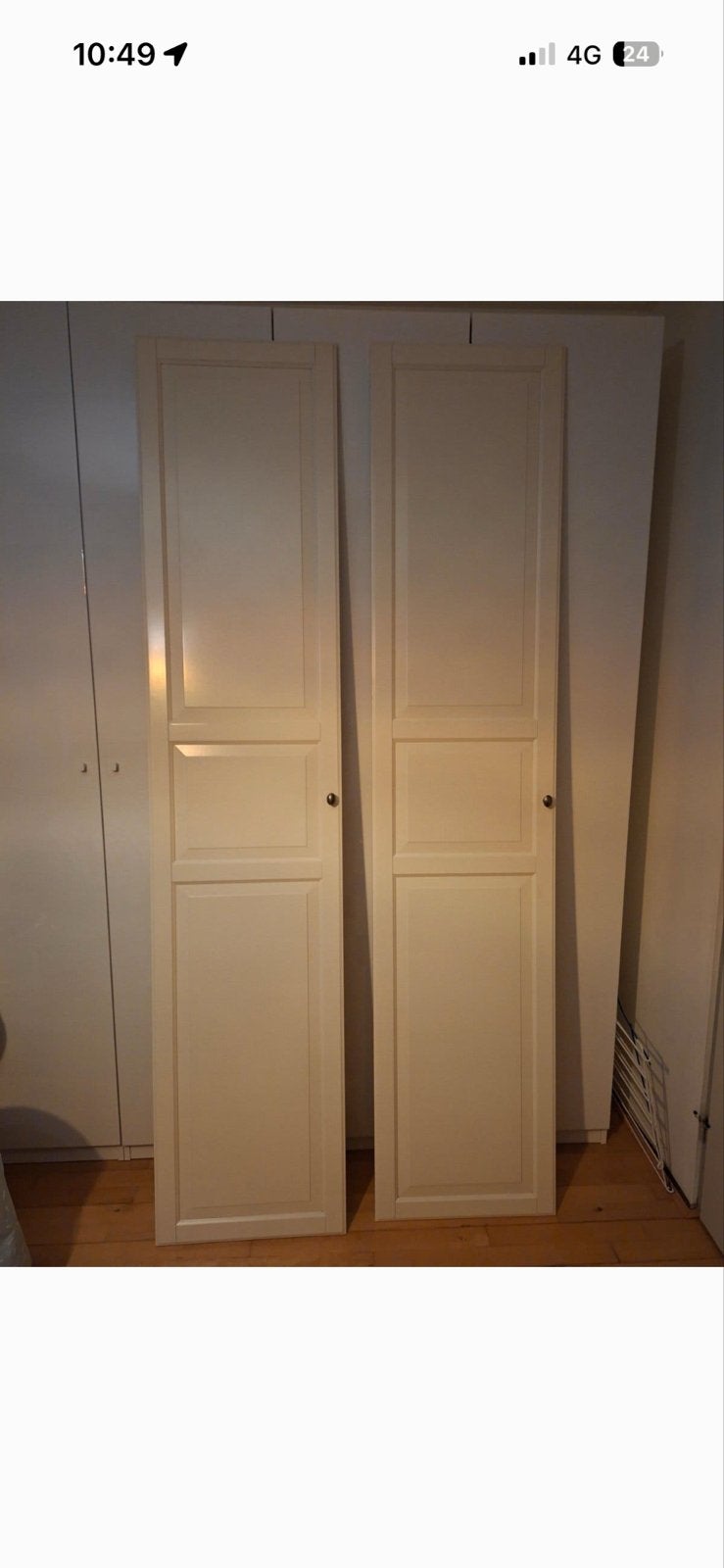 Ouder model Pax creme witte deuren 229x50 cm met deurknoppen, Ophalen, Zo goed als nieuw, 50 tot 100 cm, 200 cm of meer