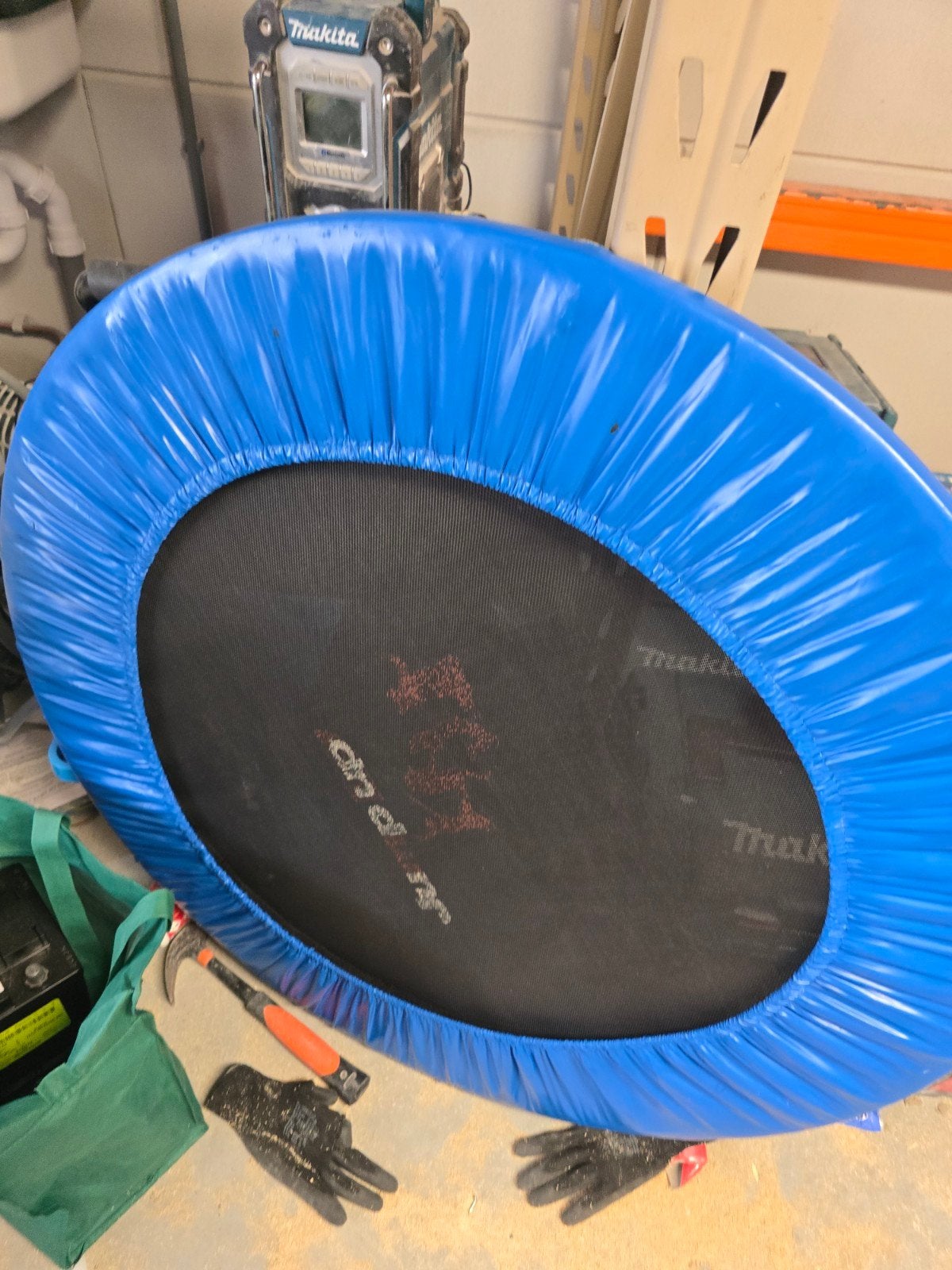 Mini-trampoline met blauwe rand, Ophalen, Gebruikt