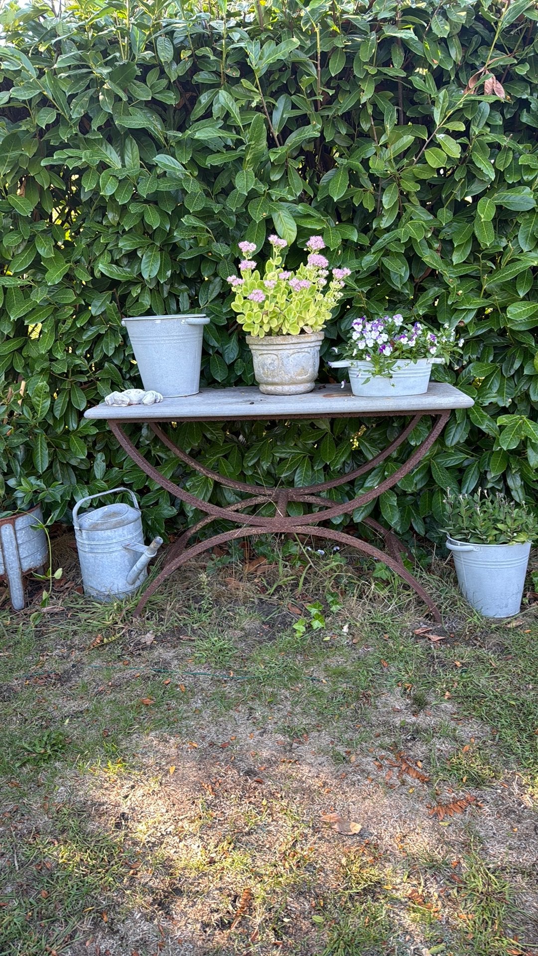 Hardstenen bijzettafel (sidetable), Tuin en Terras, Ophalen of Verzenden, Gebruikt, Rechthoekig