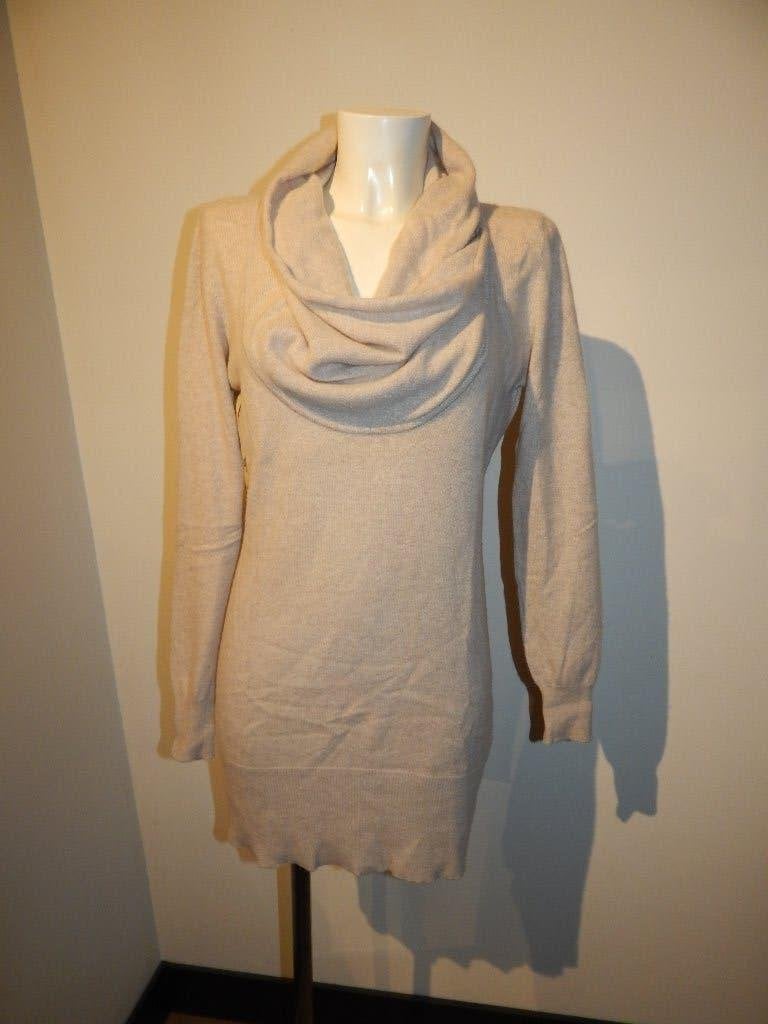 Repeat Cashmere jurkje beige tint grote los vallende kol 40