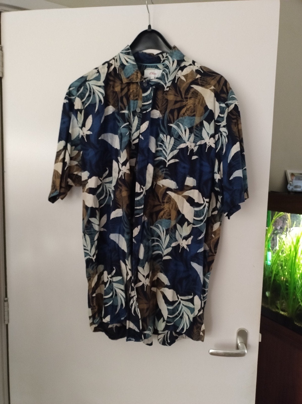 heren overhemd korte mouw mt xxl, Blauw, S.Oliver, Ophalen of Verzenden, Zo goed als nieuw