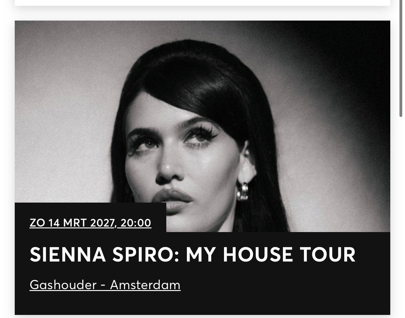 Sienna Spiro staanplaatsen, Tickets en Kaartjes, Twee personen, Maart