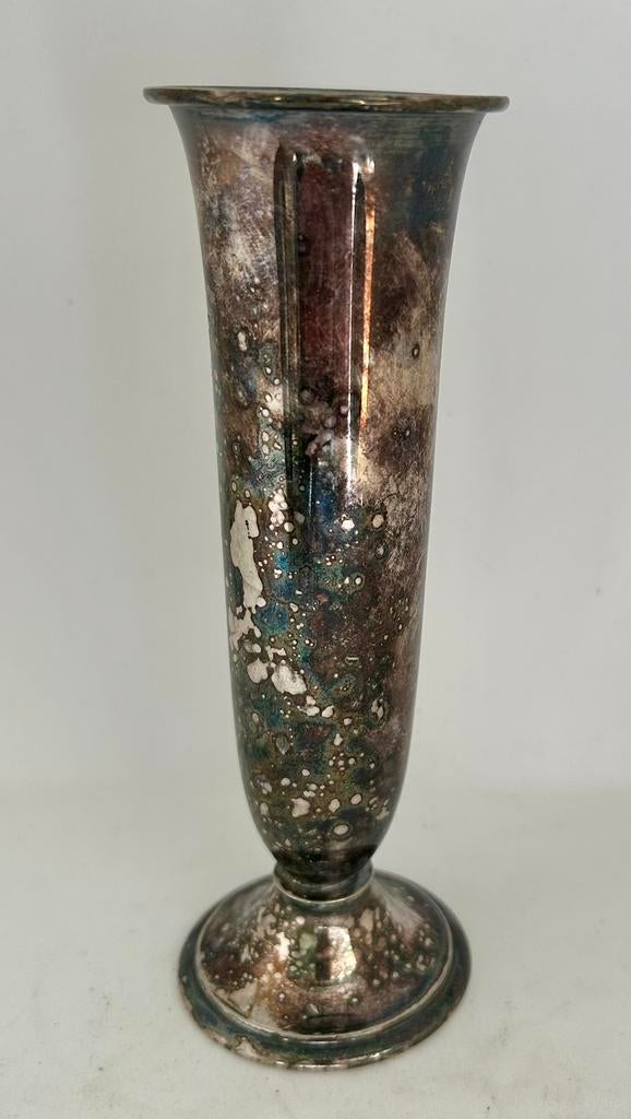 verzilverd bloemenvaasje, Antiek en Kunst, Curiosa en Brocante, Ophalen of Verzenden