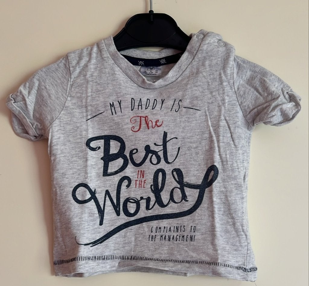 tshirt daddy grijs maat 68, Verzenden, Gebruikt, Jongetje, Shirtje of Longsleeve