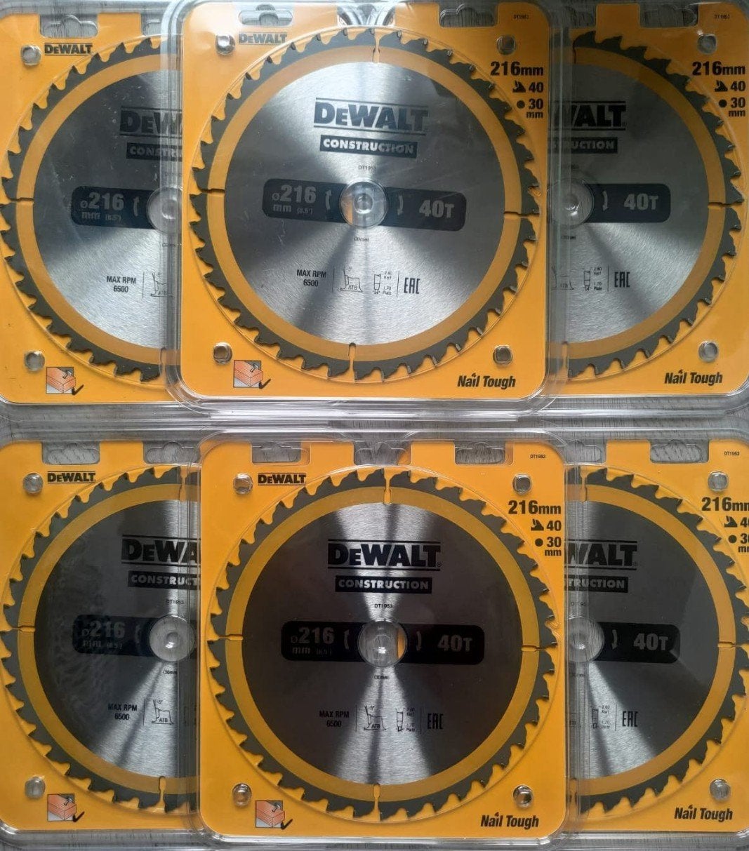 Nieuwe DeWalt Cirkelzaagbladen 216mm 40T - Nail Tough, Cirkelzaag, DeWalt, 70 mm of meer, Nieuw