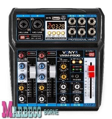 Muziek mixer, Mengpaneel 4-kanaals, DSP, USB, MP3, Bluetooth, Vonyx, Nieuw, Info@marbeco.nl, Overige instrumenten