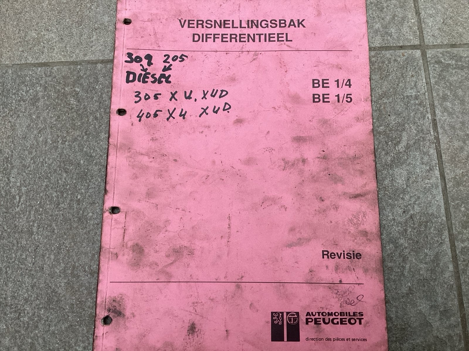 Peugeot  BE 1/4 BE1/5Versnellingsbak  Revisie Handleiding, Ophalen of Verzenden