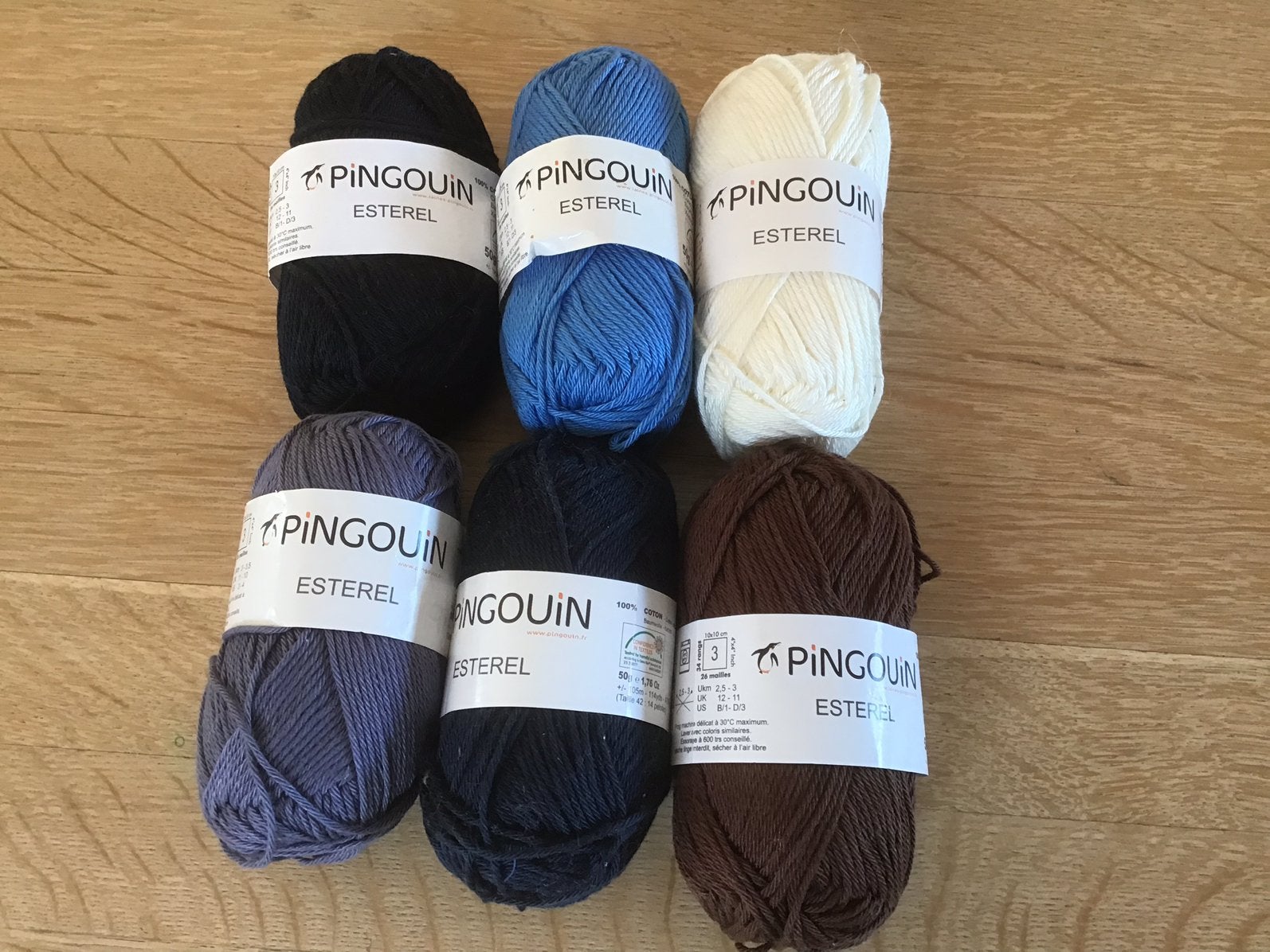6 bollen Pingouin  Esterel 100% katoen, Ophalen of Verzenden, Zo goed als nieuw, Breien of Haken, Wol of Garen