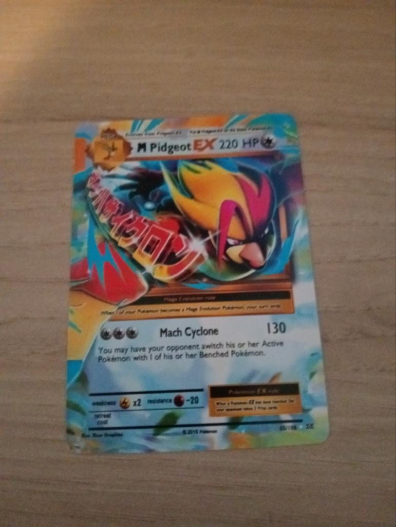 M Pidgeot EX 220 HP Pokémon Kaart, Ophalen of Verzenden, Gebruikt, Losse kaart