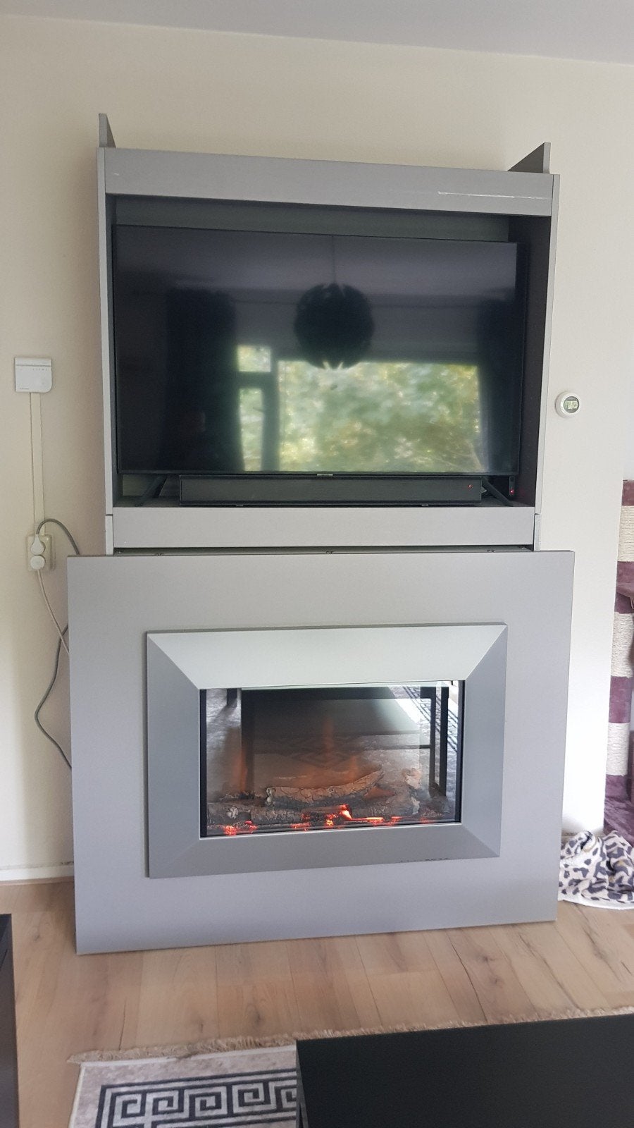 tv kast met sfeerhaard, Ophalen, Gebruikt, 100 tot 150 cm, 200 cm of meer