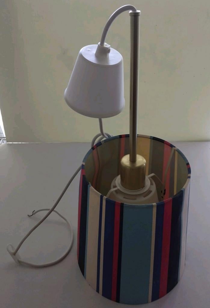 Ikea hanglamp gestreepte lampenkap, Ophalen of Verzenden, Gebruikt, Minder dan 50 cm