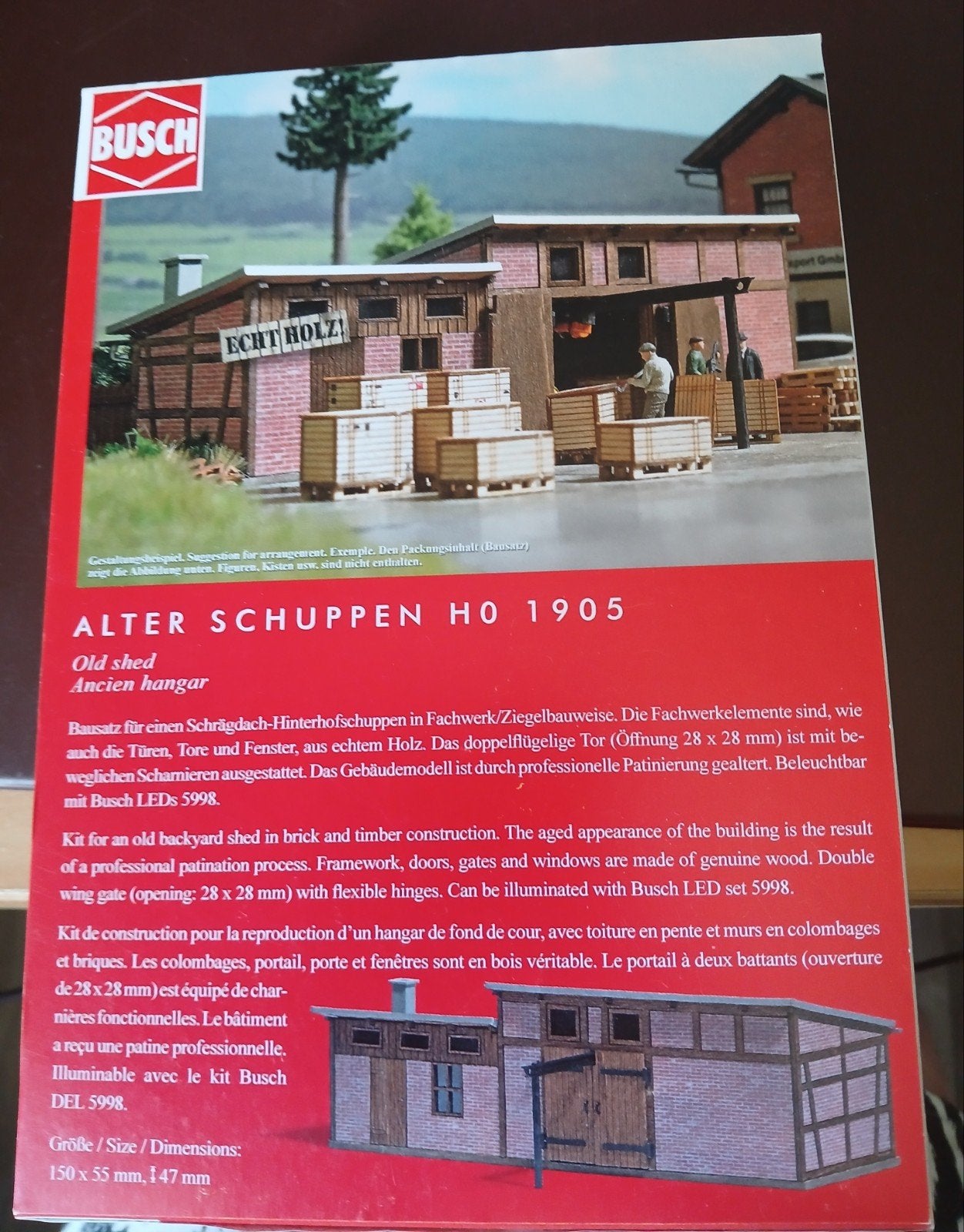 Busch Alter Schuppen HO 1905 - Nieuw in ongeopende doos, Hobby en Vrije tijd, Modeltreinen | H0, Ophalen, Nieuw, Brug, Tunnel of Gebouw