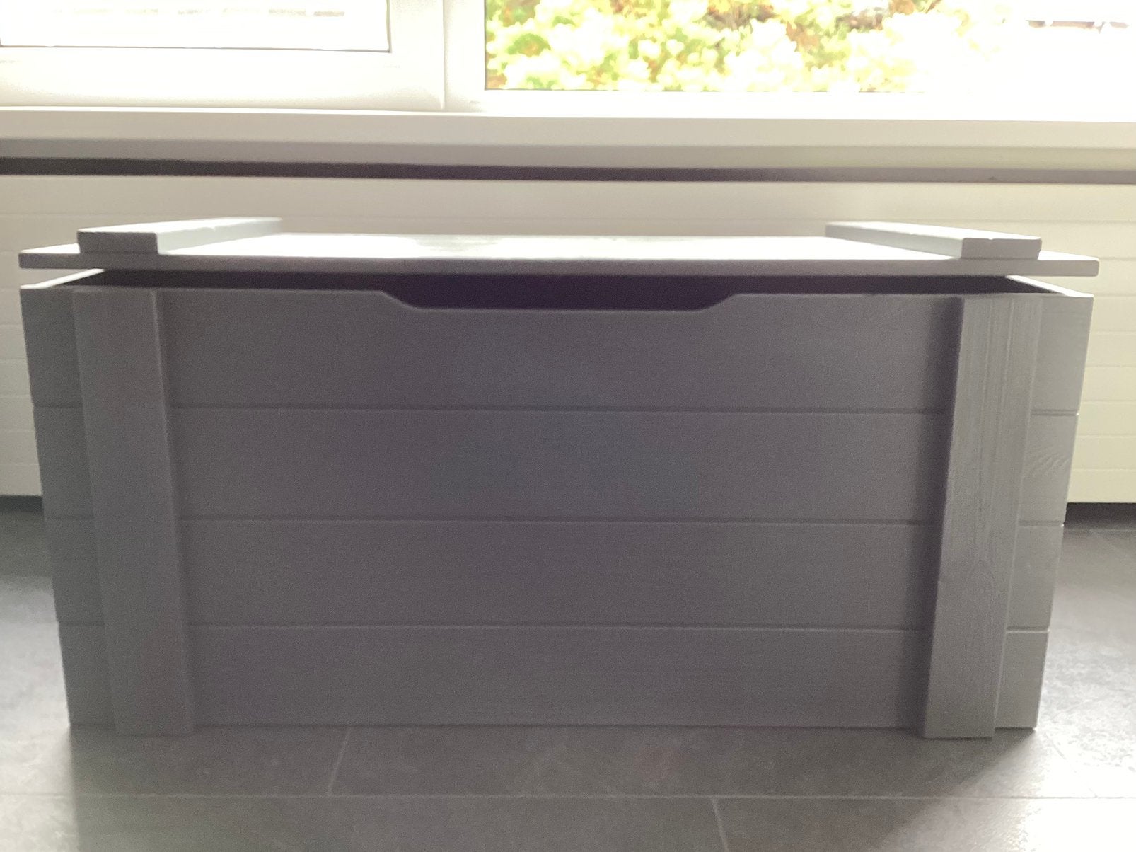 WOOOD Dennis speelgoedkist Steel Grey, Ophalen, Minder dan 50 cm, Gebruikt, 50 tot 100 cm