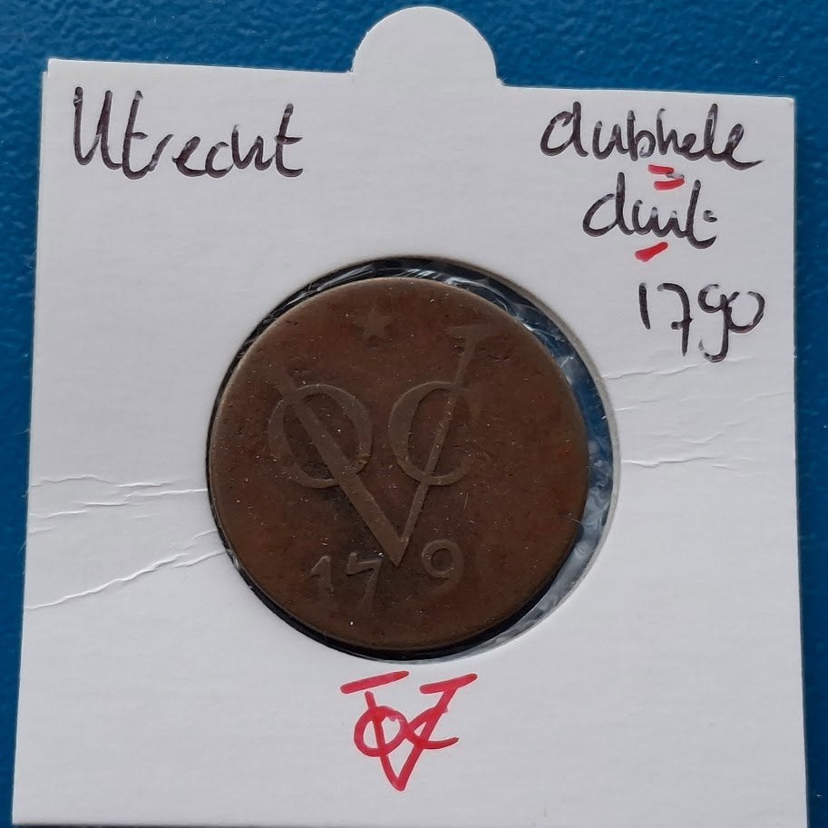 Utrecht VOC dubbele duit 1790 (ster) *, Postzegels en Munten, Verzenden, Vóór koninkrijk, Overige waardes, Losse munt