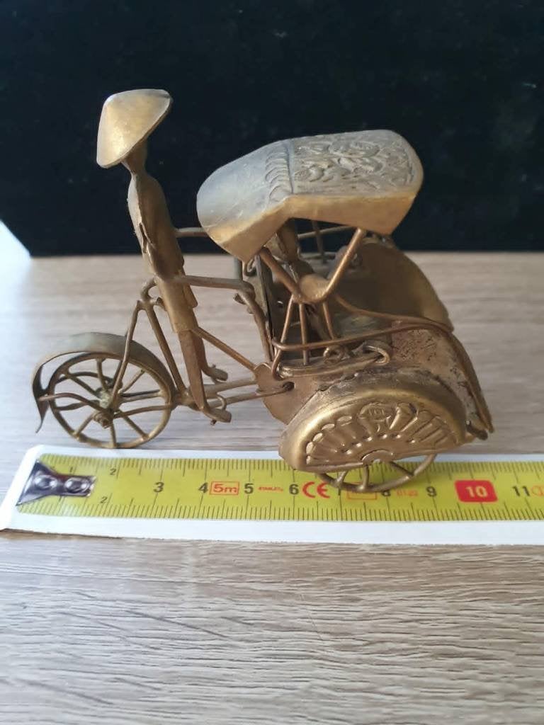 Vintage miniatuur Riksja ( Aziatisch), Ophalen of Verzenden, Koper