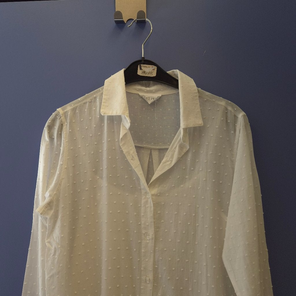 LEÏ 1984 witte blouse jurk | 100% katoen | mt  M/L 51893, Maat 38/40 (M), Wit, Onbekend, Zo goed als nieuw