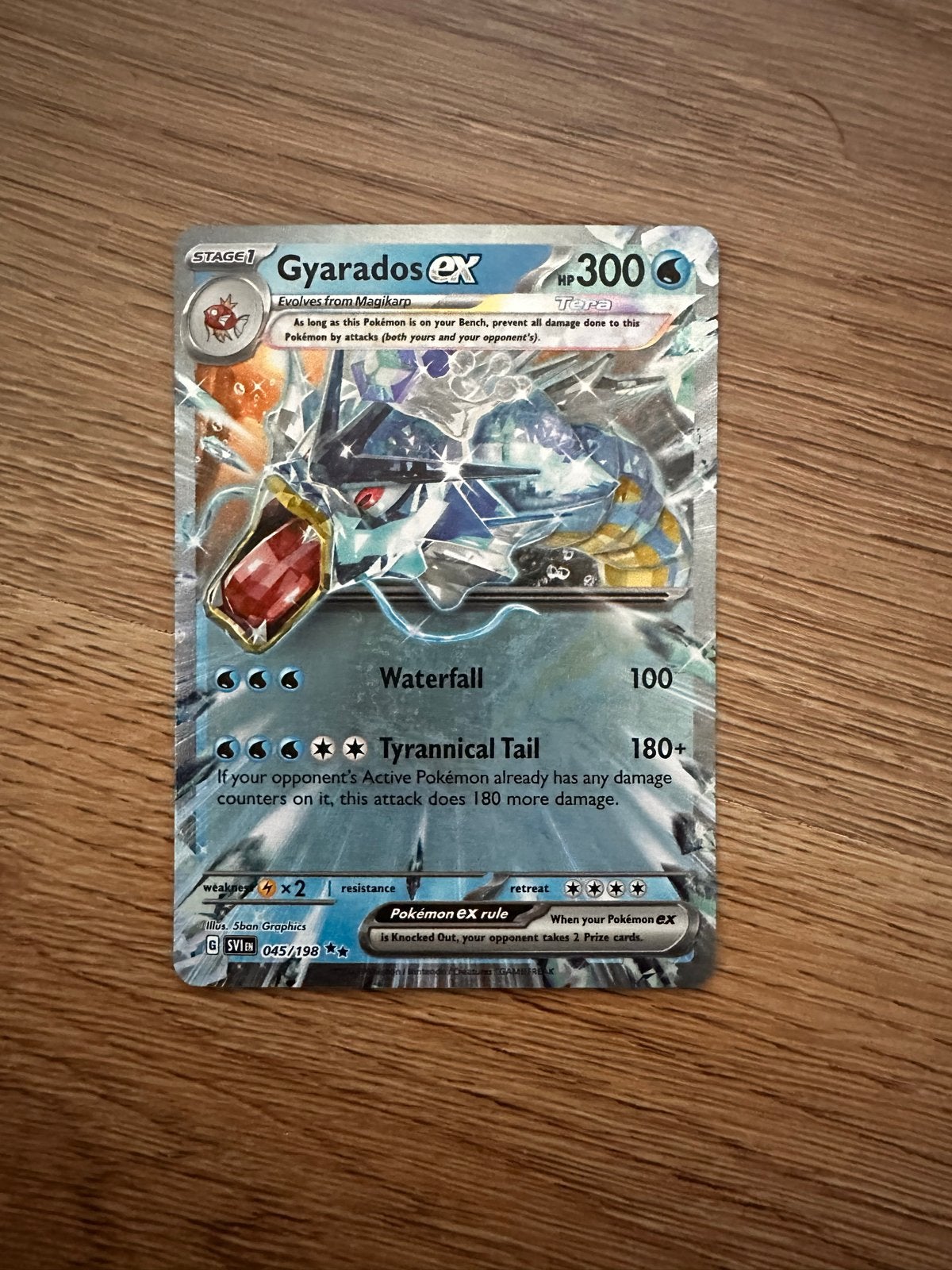 Gyarados ex 045/198 SV1En Pokémon Kaart, Ophalen of Verzenden, Zo goed als nieuw, Losse kaart, Foil