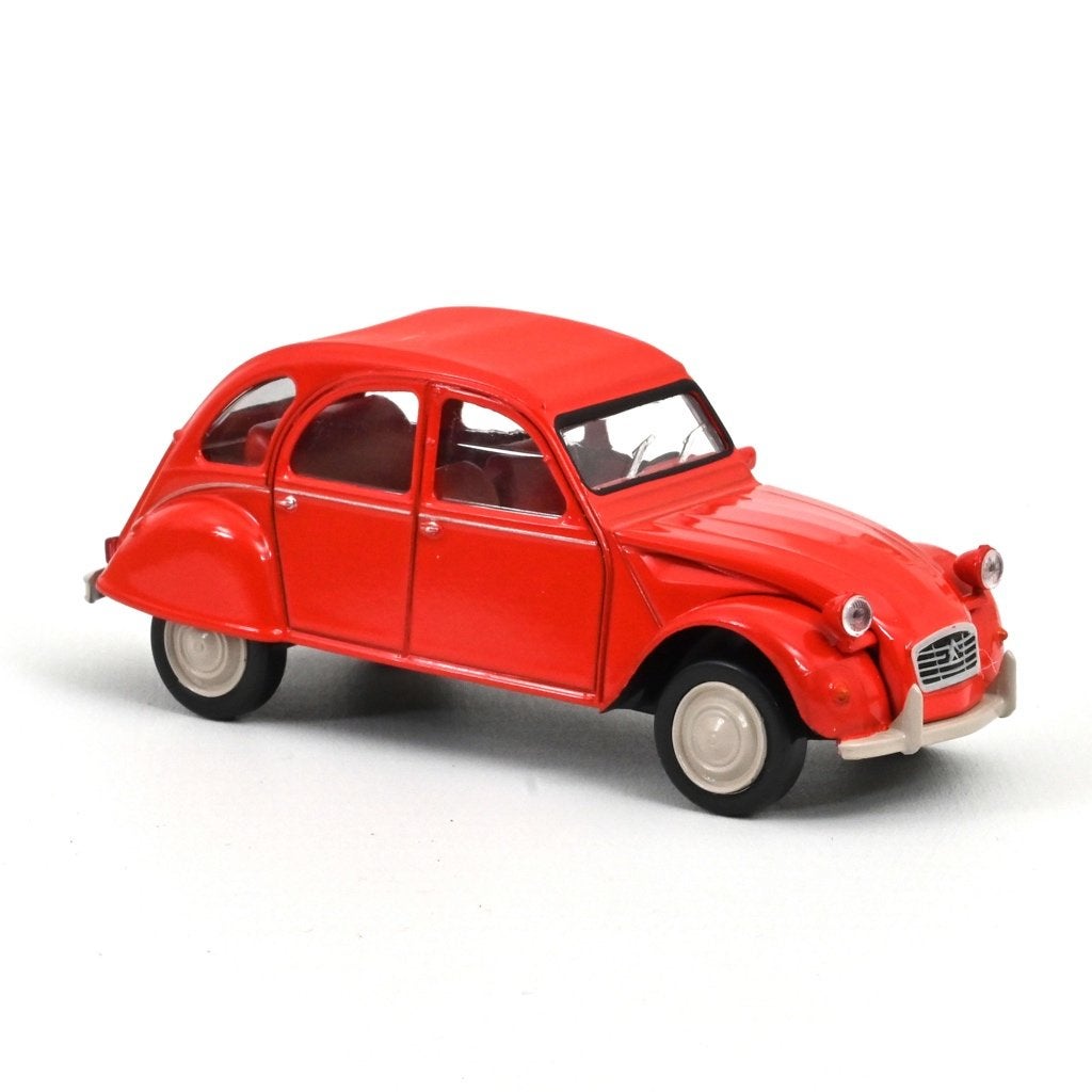 Citroen 2CV 6 rood Geranium Norev Jetcar 1:43, Hobby en Vrije tijd, Ophalen of Verzenden, Nieuw, Auto, Norev