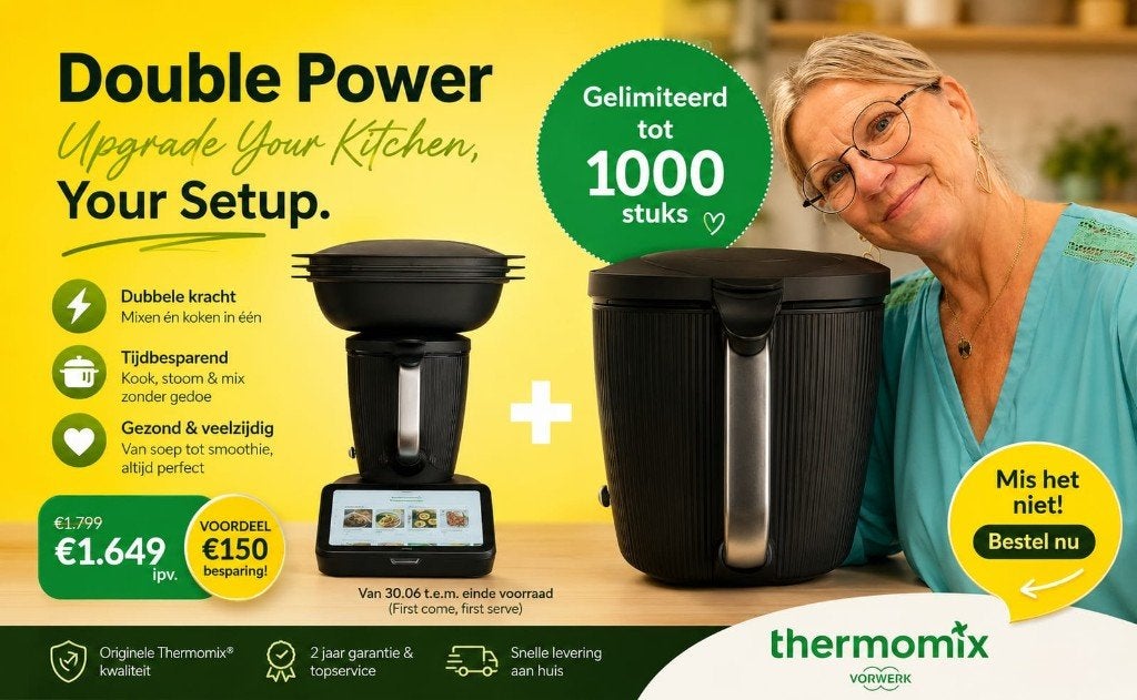 Thermomix TM7 + 2e mengkom €100,- | Puur Annette Achterhoek, Verzenden, Nieuw, 3 snelheden of meer, 2 tot 3 liter
