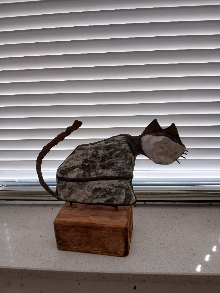 Kat Jacek Drzymała, Antiek en Kunst, Verzenden, Zoogdier, 20 - 50 cm, Beeld