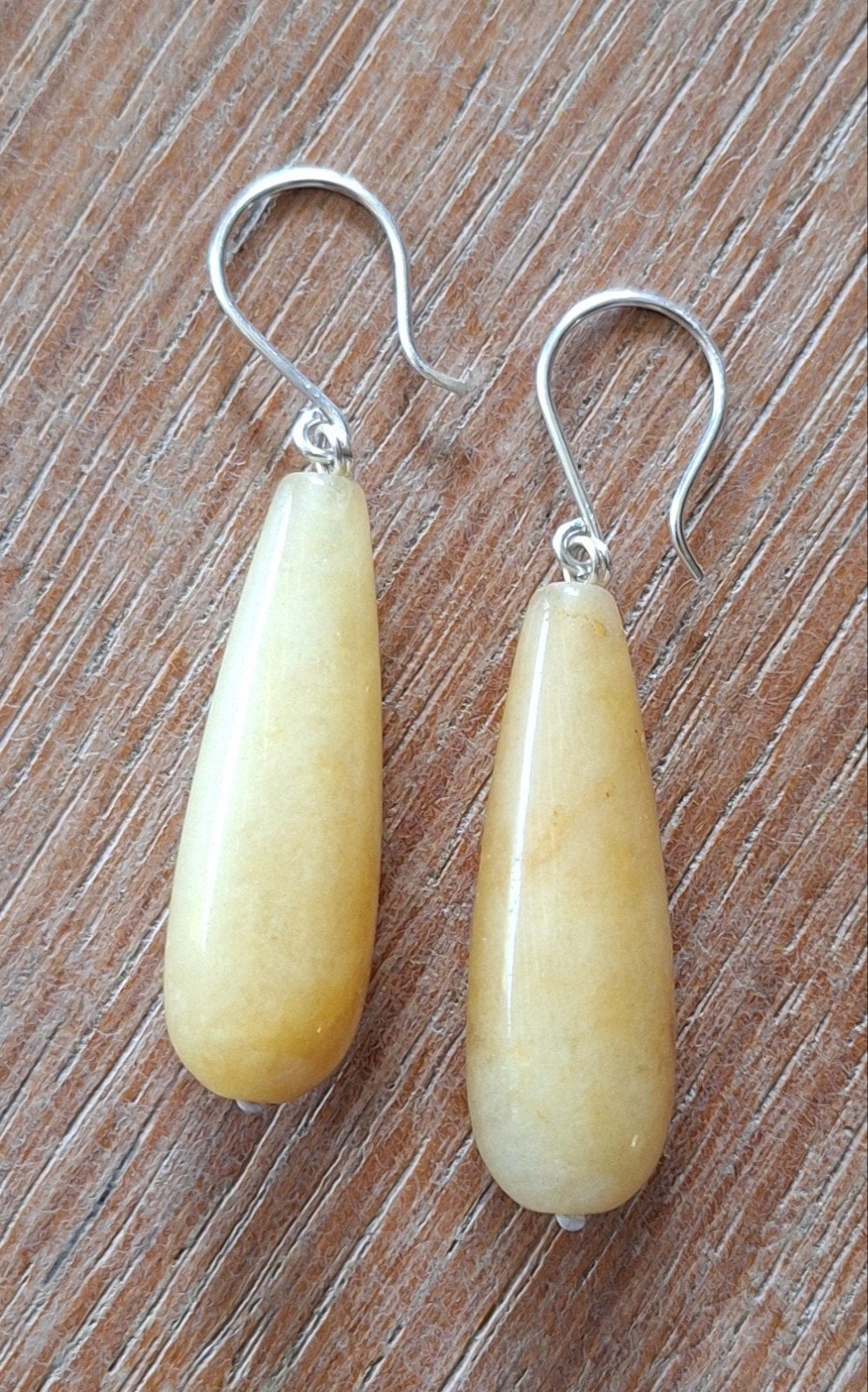 Handgemaakte oorbellen echt zilver en gele kwarts, Sieraden, Tassen en Uiterlijk, Oorbellen, Hangers, Verzenden, Geel, Nieuw