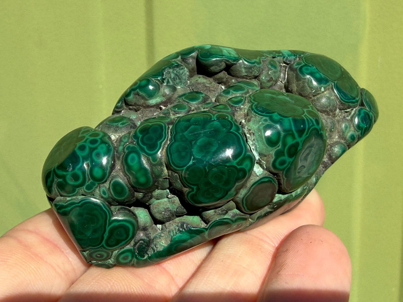 Nr 220 Malachiet vrijevorm Freeform mineralen uit Congo, Ophalen of Verzenden, Mineraal