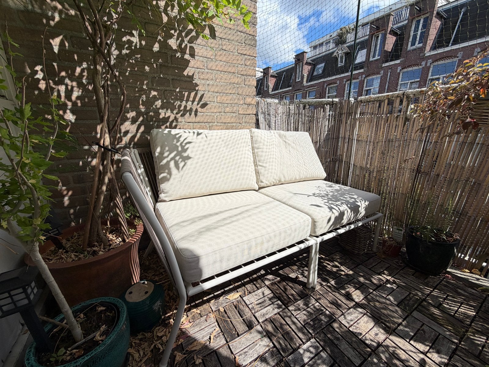 Tuinbank incl. kussens, Tuin en Terras, Ophalen, Zo goed als nieuw