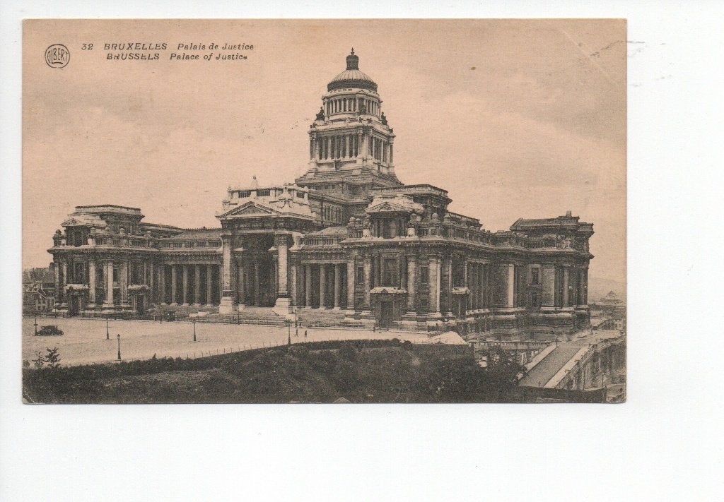 België. Oude ansichtkaart Brussel: Paleis van Justitie, Ophalen of Verzenden, 1920 tot 1940, Gelopen, België en Luxemburg