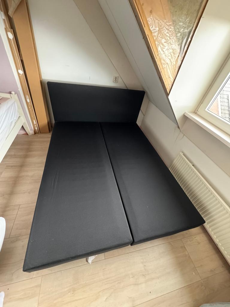 Bedframe, Huis en Inrichting, Ophalen, Zwart, Tweepersoons, 200 cm