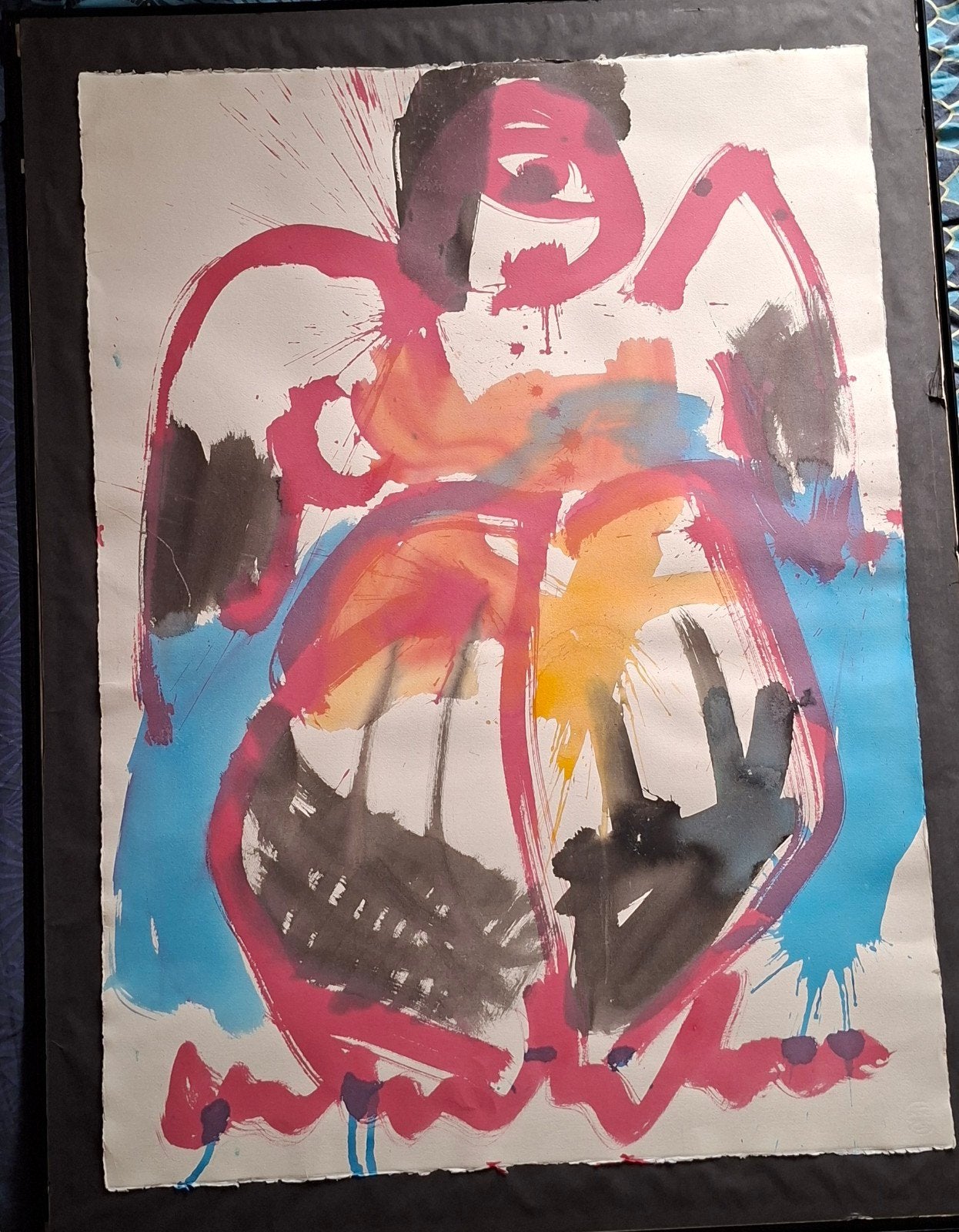 Anton Heyboer - Cancan danseres 1988 ,108x79cm + Certificat, Ophalen