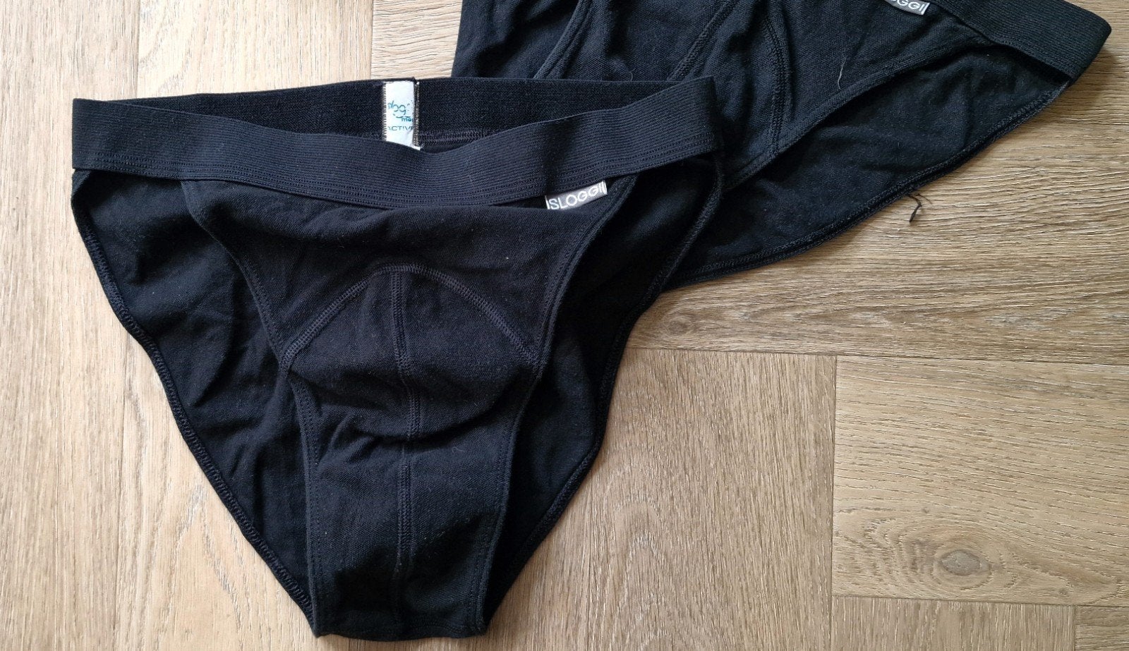 3 nog nw. of slechts 1x gedragen men-active slips mt.L zwart, Verzenden, Zwart, Sloggi, Slip