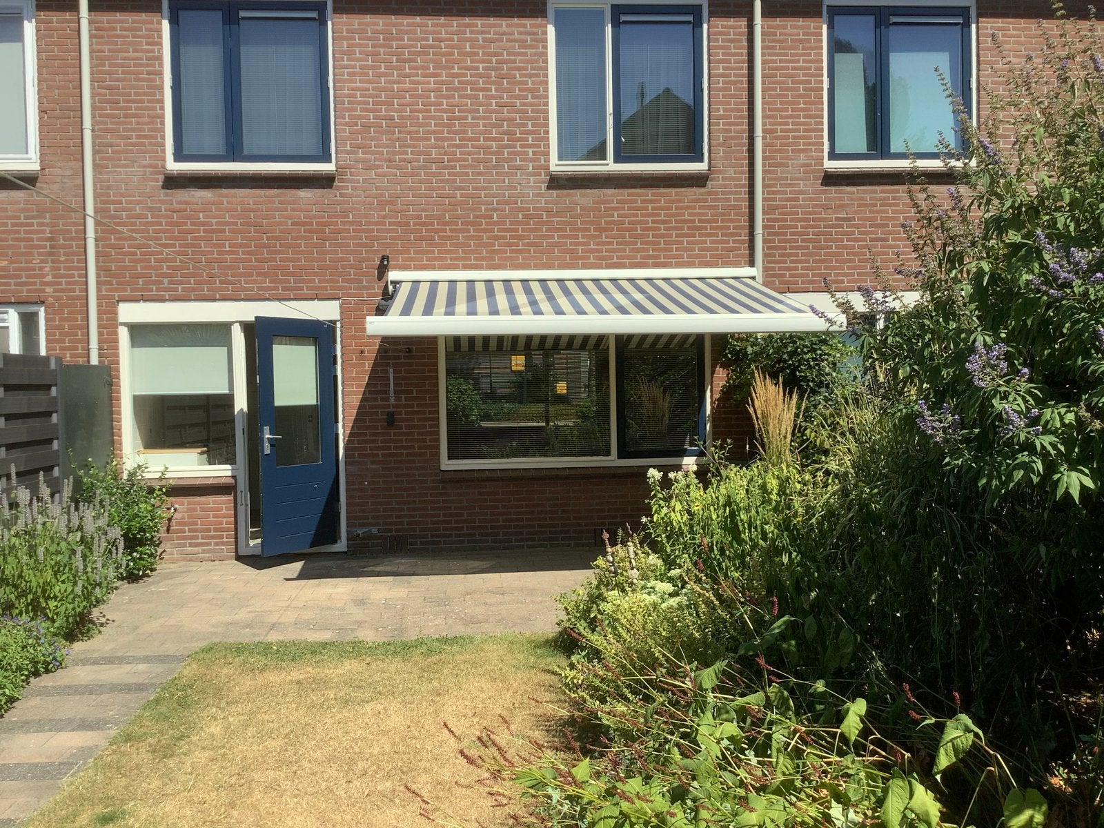 Elektrisch bedienbaar knikarmscherm - Merk Optima, Ophalen, Gebruikt, Elektrisch, 150 tot 300 cm