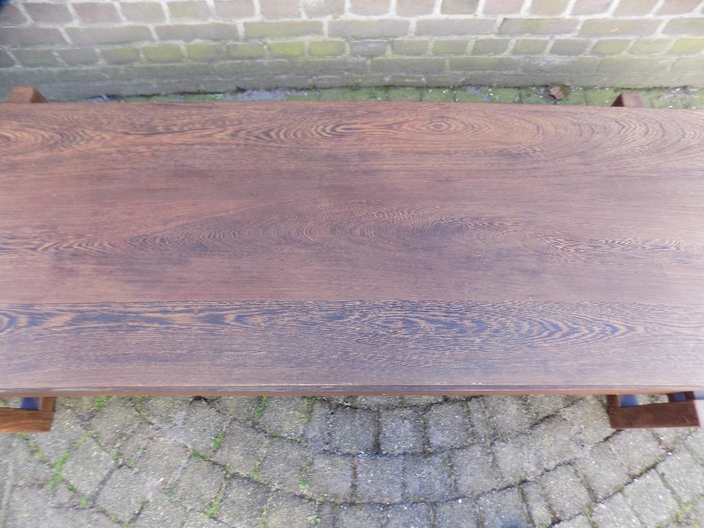 Mid century salontafel wenge deens design massief vintage, Ophalen of Verzenden, Gebruikt