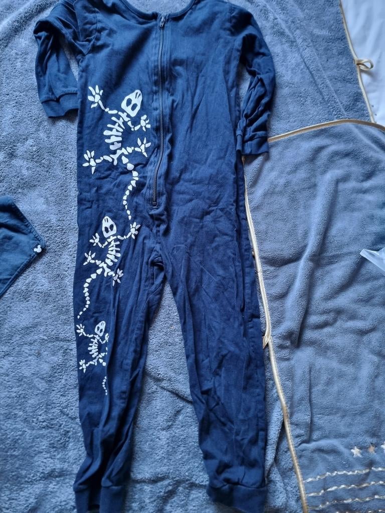 Skelet Onesie Halloween Pyjama Maat 116/122, Ophalen of Verzenden, Gebruikt, 110 t/m 116, Jongen of Meisje
