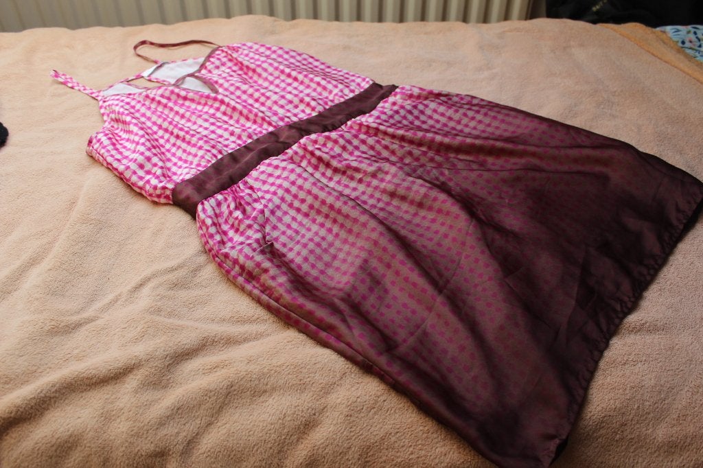 Zomerse roze/bruine jurk van Glam, Maat 38/40 (M), Verzenden, Glam, Zo goed als nieuw