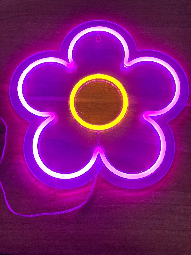 Neon led bloem, Ophalen of Verzenden, Zo goed als nieuw, Lichtbak of (neon) lamp