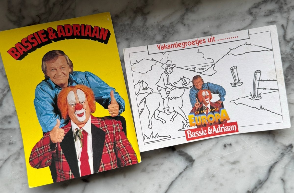 Bassie en Adriaan ansichtkaart, Ophalen of Verzenden