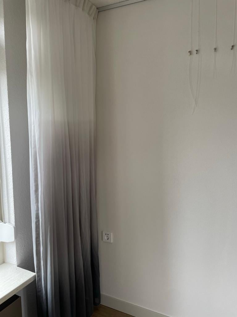 Stijlvolle Dip Dye Gordijnen voor Woonkamer - Grijs/Wit, Ophalen of Verzenden, Zo goed als nieuw, Wit