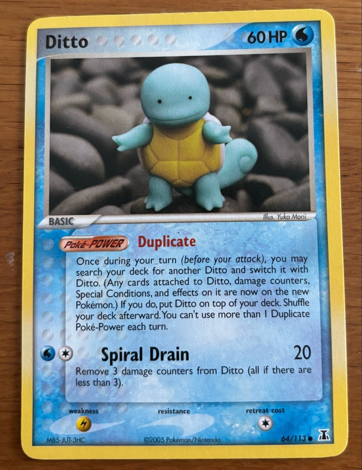Pokémon Kaart - Ditto 64/113 (Squirtle) - EX Delta Species, Ophalen, Zo goed als nieuw, Losse kaart