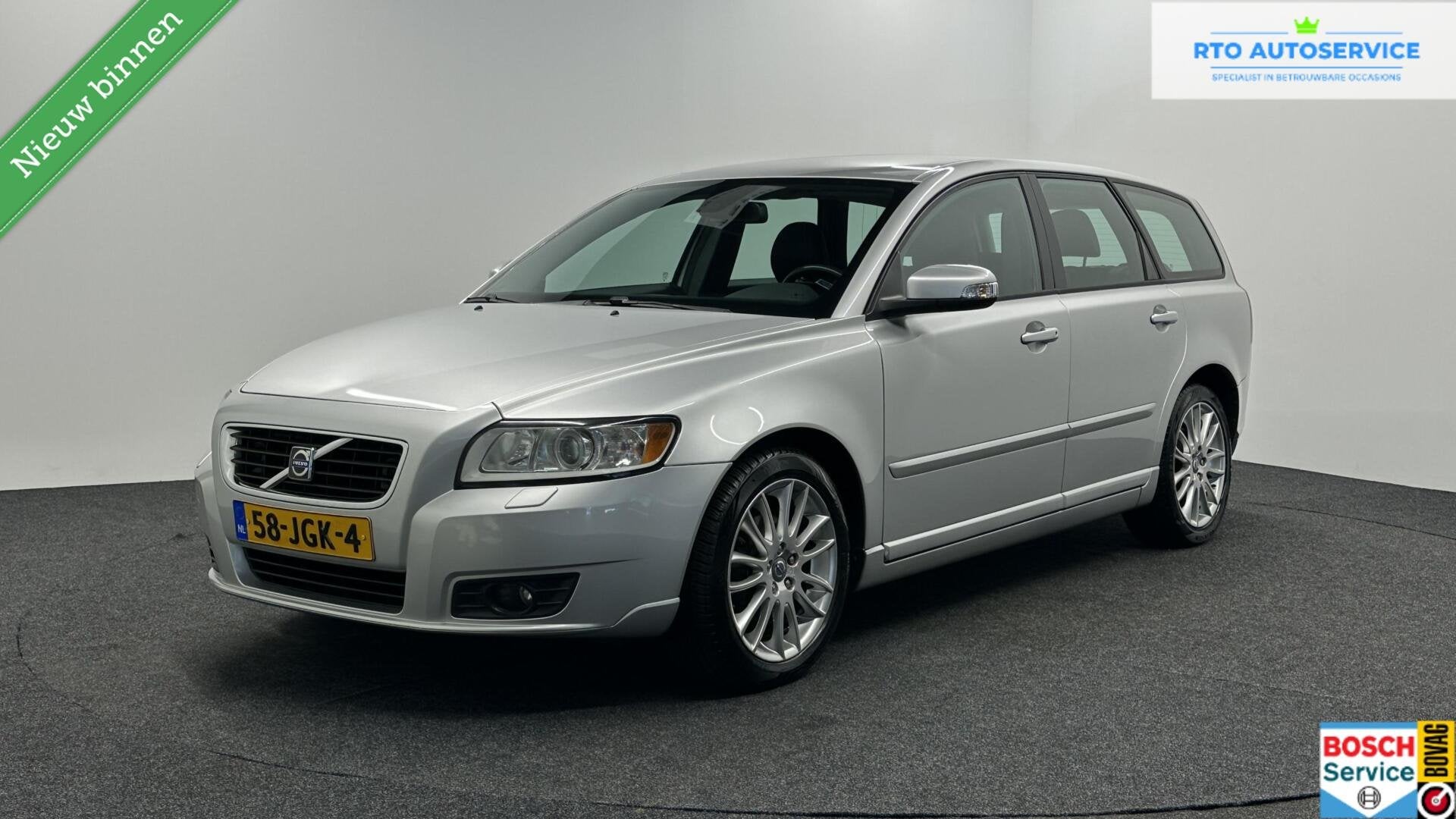 Volvo V50 2.0 Edition II ECC LEER TREKHAAK CRUISE LM., Auto's, Gebruikt, Zwart, 4 cilinders, Met garantie (alle)